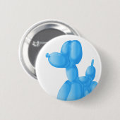 青いプードル 缶バッジ (正面&裏面)