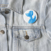 青いプードル 缶バッジ (インサイチュ)