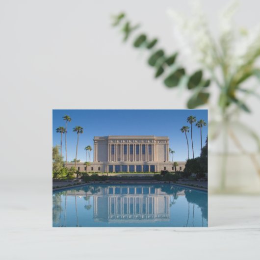 青いプールに映るメサ神殿 ポストカード (スタンド正面)