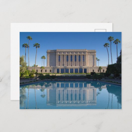 青いプールに映るメサ神殿 ポストカード (正面/裏面)