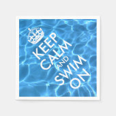 青いプールの保水は穏やかで泳ぐ スタンダードカクテルナプキン (正面)