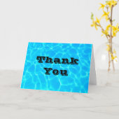 青いプールの水の写真　ありがとう カード (黄色い花)