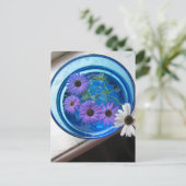青いプールの花 ポストカード (スタンド正面)