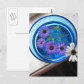 青いプールの花 ポストカード (正面/裏面)