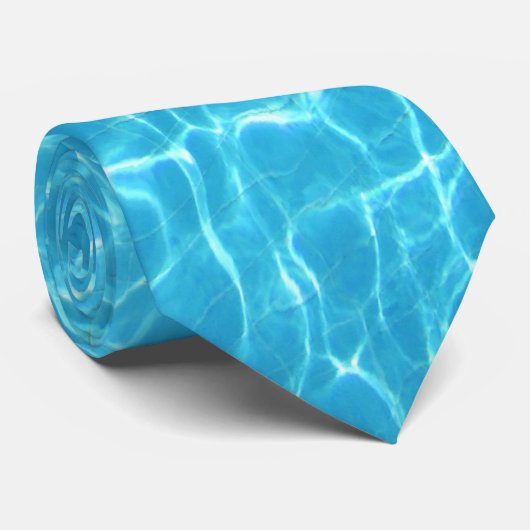 青いプール水タイ ネクタイ (ロール)