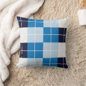 青いプ市松模様にライド模様 クッション (ブランケット)