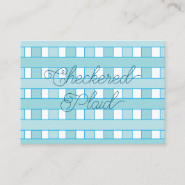 青いプ市松模様にライド模様 名刺