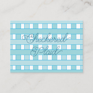 青いプ市松模様にライド模様 名刺