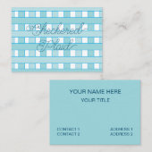 青いプ市松模様にライド模様 名刺 (正面/裏面)