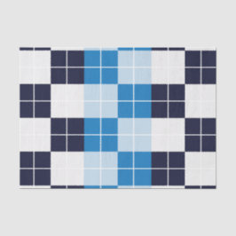 青いプ市松模様にライド模様 薄葉紙