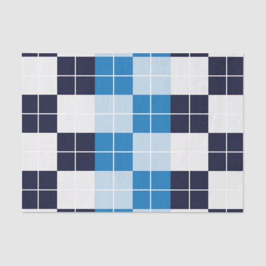 青いプ市松模様にライド模様 薄葉紙 (正面)