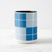 青いプ市松模様にライド ツートーンマグカップ (中央)