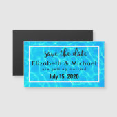 青いプ澄んールの水の写真の日付を保存 (正面/裏面)