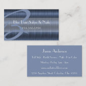 青いヘアーサロンのスタイリストのユニークな名刺 名刺 (正面/裏面)