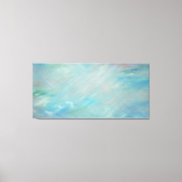 青いヘイズ浮きアクリルコンテンポラリー抽象芸術アート キャンバスプリント