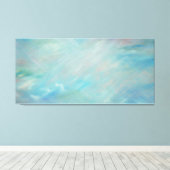 青いヘイズ浮きアクリルコンテンポラリー抽象芸術アート キャンバスプリント (インサイチュ (ウッドフロア))