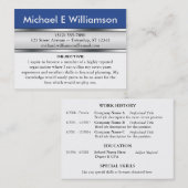 青いヘッダーの概要の名刺 名刺 (正面/裏面)