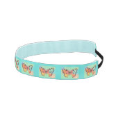 青いヘッドバンドに珊瑚と黄色の蝶 アスレチックヘッドバンド (右)