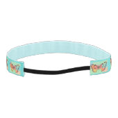 青いヘッドバンドに珊瑚と黄色の蝶 アスレチックヘッドバンド (裏面)