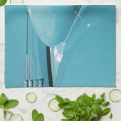 青いヘッドライト キッチンタオル (折り畳み)