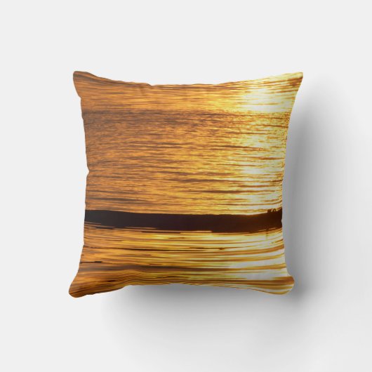 青いヘロンの枕素晴らしでゴージャスな夕日 クッション (裏面)