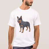青いヘーラーのオーストラリアの牛の犬tシャツ tシャツ (正面)