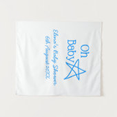 青いベイビーブルースターベイビーシャワー 名前 現代の過去 タペストリー (正面(横))