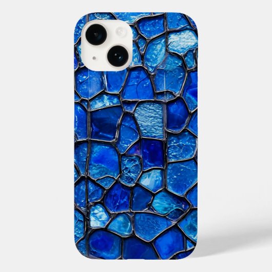 青いベネチアンガラス風エレガントデザイン Case-Mate iPhoneケース (裏面)