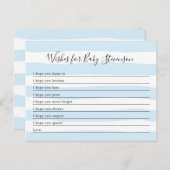 青いベビーの男の子のストライプベビーシャワーを願う ポストカード (正面/裏面)