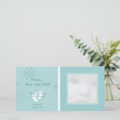 青いベビーの発表写真カード 案内状 (スタンド正面)