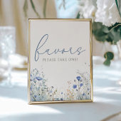 青いベビーの開花ワイルドフラワーシャワーフェイスサイン ポスター