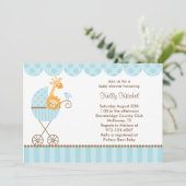 青いベビーカー招待状 招待状 (スタンド正面)