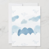 青いベビークマとハートと雲 サンキューカード (裏面)
