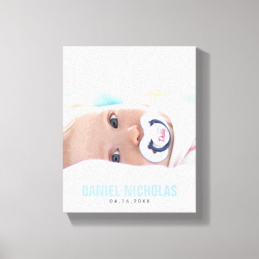 青いベビー名（写真） キャンバスプリント (正面)