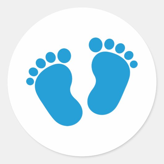 青いベビー足 ラウンドシール (正面)