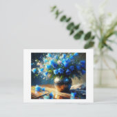 青いベルの花 ポストカード (スタンド正面)