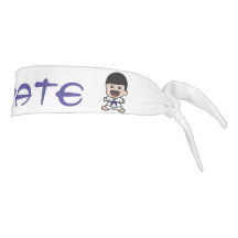 青いベルトの空手の頭部の覆い