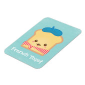 青いベレーフランスのト帽をかわいいトースト マグネット (左側)