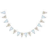 青いベージュハートの男の子の結婚披露宴はそれをカスタマイズ! バンティングフラッグ (全)