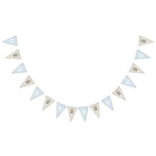 青いベージュハートの男の子の結婚披露宴はそれをカスタマイズ! バンティングフラッグ (全)