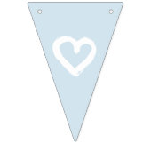 青いベージュハートの男の子の結婚披露宴はそれをカスタマイズ! バンティングフラッグ (第3の旗)