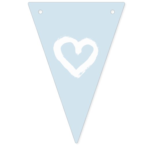 青いベージュハートの男の子の結婚披露宴はそれをカスタマイズ! バンティングフラッグ (第3の旗)