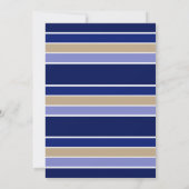 青いベージュ色ストライプの父の日のパーティの招待状 招待状 (裏面)