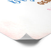 青いベースボールとピンクの弓ジェンダーが歓迎 ポスター (角)