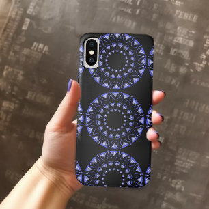 青いペイズリーのapple iphoneケース iPhone x ケース
