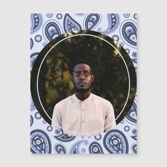 青いペイズリーパターン (正面)