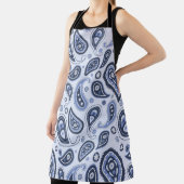 青いペイズリーパターン エプロン (インサイチュ)