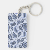 青いペイズリーパターン キーホルダー (裏面)