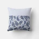 青いペイズリーパターン クッション (裏面)