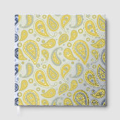 青いペイズリーパターン ゲストブック (正面)